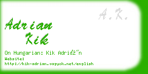 adrian kik business card